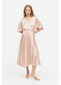 H & M - Satynowa sukienka kopertowa - Różowy ze sklepu H&M w kategorii Sukienki - zdjęcie 170123097