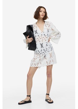H & M - Haftowana sukienka - Biały ze sklepu H&M w kategorii Odzież plażowa - zdjęcie 170123138