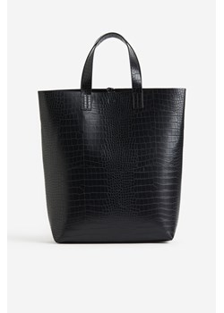 H & M - Torba shopper w krokodyli wzór - Czarny ze sklepu H&M w kategorii Torby Shopper bag - zdjęcie 170123165
