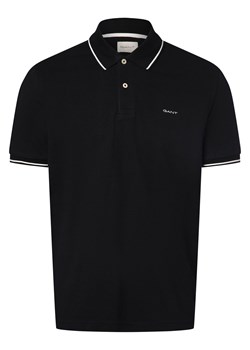 Gant Męska koszulka polo Mężczyźni Bawełna czarny jednolity ze sklepu vangraaf w kategorii T-shirty męskie - zdjęcie 170125579