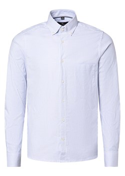 Nils Sundström Koszula męska Mężczyźni Slim Fit Bawełna biały w paski ze sklepu vangraaf w kategorii Koszule męskie - zdjęcie 170125585