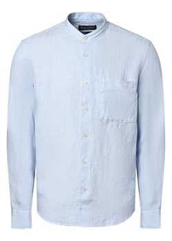 Marc O'Polo Męska koszula lniana Mężczyźni Regular Fit len jasnoniebieski jednolity ze sklepu vangraaf w kategorii Koszule męskie - zdjęcie 170125589