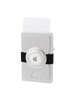Metalowe etui z wysuwanymi kartami i miejscem na AirTag od Apple (srebrny) ze sklepu Koruma ID Protection w kategorii Etui - zdjęcie 170126239