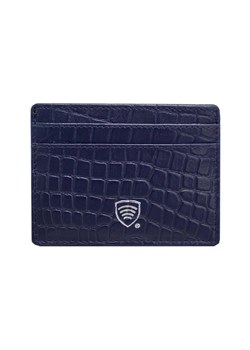 Skórzane etui antykradzieżowe na karty zbliżeniowe RFID (Granatowy, Croco) ze sklepu Koruma ID Protection w kategorii Etui - zdjęcie 170126297