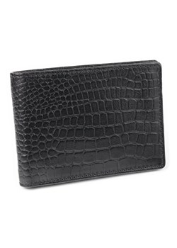 Super cienki portfel męski skórzany typu SLIM (Czarny, Croco) ze sklepu Koruma ID Protection w kategorii Portfele męskie - zdjęcie 170126356