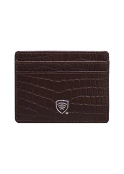 Skórzane etui antykradzieżowe na karty zbliżeniowe RFID (Brązowy, Croco) ze sklepu Koruma ID Protection w kategorii Etui - zdjęcie 170126378