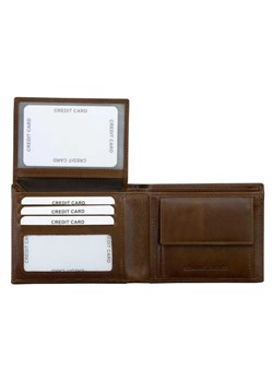 Młodzieżowy portfel RFID na karty zbliżeniowe 3w1 (brąz) ze sklepu Koruma ID Protection w kategorii Portfele męskie - zdjęcie 170126499