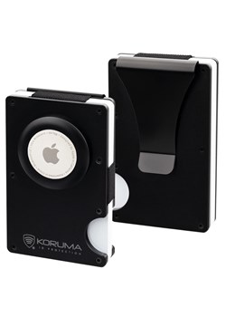 Aluminiowe etui na karty z miejscem na AirTag od Apple (czarny) ze sklepu Koruma ID Protection w kategorii Etui - zdjęcie 170126756
