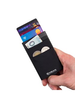 Aluminiowy portfel na karty z ochroną kart kredytowych RFID (czarny) ze sklepu Koruma ID Protection w kategorii Etui - zdjęcie 170126935