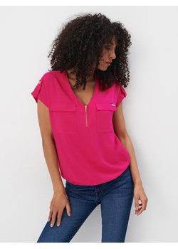 Mohito - Różowa bluzka z wiskozy - mocny różowy ze sklepu Mohito w kategorii Bluzki damskie - zdjęcie 170127219