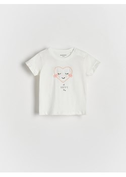 Reserved - T-shirt z aplikacją - złamana biel ze sklepu Reserved w kategorii Koszulki niemowlęce - zdjęcie 170127536
