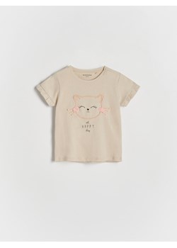 Reserved - T-shirt z aplikacją - beżowy ze sklepu Reserved w kategorii Koszulki niemowlęce - zdjęcie 170127539