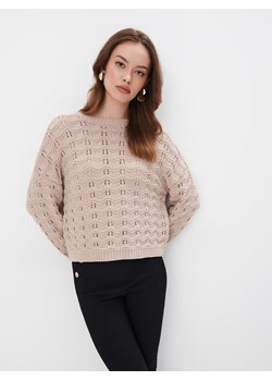 Mohito - Beżowy sweter z ozdobnym splotem - beżowy ze sklepu Mohito w kategorii Swetry damskie - zdjęcie 170128435
