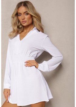 Biała Rozkloszowana Sukienka z Kołnierzykiem Mini Avilsnne ze sklepu Renee odzież w kategorii Sukienki - zdjęcie 170131085