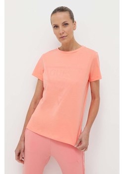 Guess t-shirt bawełniany ADELE kolor pomarańczowy V2YI07 K8HM0 ze sklepu ANSWEAR.com w kategorii Bluzki damskie - zdjęcie 170134385