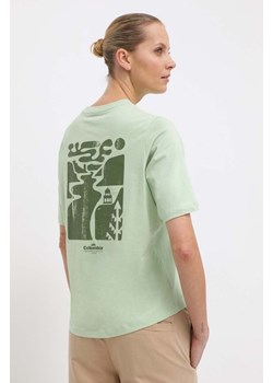 Columbia t-shirt bawełniany damski kolor zielony ze sklepu ANSWEAR.com w kategorii Bluzki damskie - zdjęcie 170134429
