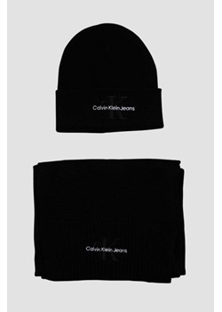 CALVIN KLEIN Zestaw damski czarna czapka i szalik ze sklepu outfit.pl w kategorii Czapki zimowe męskie - zdjęcie 170135009