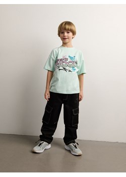 Reserved - Spodnie cargo z przeszyciami - czarny ze sklepu Reserved w kategorii Spodnie chłopięce - zdjęcie 170135257
