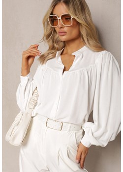 Biała Koszula ze Stójką Inspirowana Stylem Retro Bubiana ze sklepu Renee odzież w kategorii Koszule damskie - zdjęcie 170140426