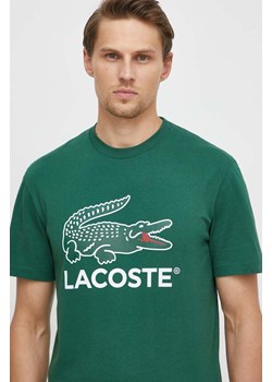 Lacoste t-shirt bawełniany kolor zielony z nadrukiem ze sklepu ANSWEAR.com w kategorii T-shirty męskie - zdjęcie 170143527