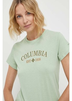 Columbia t-shirt Trek damski kolor zielony 1992134 ze sklepu ANSWEAR.com w kategorii Bluzki damskie - zdjęcie 170143576