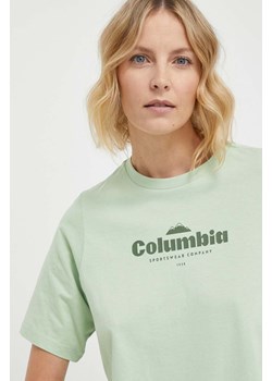 Columbia t-shirt bawełniany North Cascades kolor zielony 1992085 ze sklepu ANSWEAR.com w kategorii Bluzki damskie - zdjęcie 170143625