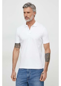 Calvin Klein polo bawełniane kolor biały gładki ze sklepu ANSWEAR.com w kategorii T-shirty męskie - zdjęcie 170143905