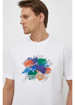 Paul&amp;Shark t-shirt bawełniany męski kolor biały z nadrukiem 24411013 ze sklepu ANSWEAR.com w kategorii T-shirty męskie - zdjęcie 170144038