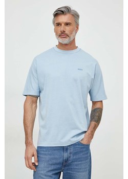 Boss Orange t-shirt bawełniany męski kolor niebieski gładki 50512097 ze sklepu ANSWEAR.com w kategorii T-shirty męskie - zdjęcie 170144099