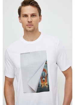 Armani Exchange t-shirt bawełniany męski kolor biały z nadrukiem 3DZTKG ZJH4Z ze sklepu ANSWEAR.com w kategorii T-shirty męskie - zdjęcie 170144129