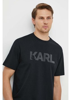 Karl Lagerfeld t-shirt bawełniany męski kolor czarny z nadrukiem ze sklepu ANSWEAR.com w kategorii T-shirty męskie - zdjęcie 170144256