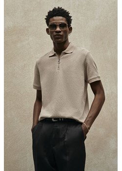 H & M - Top polo z suwakiem Regular Fit - Beżowy ze sklepu H&M w kategorii T-shirty męskie - zdjęcie 170148019