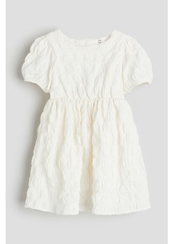 H & M - Sukienka z bufiastym rękawem - Biały ze sklepu H&M w kategorii Sukienki dziewczęce - zdjęcie 170148118
