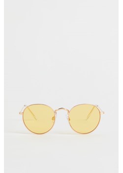 H & M - Okrągłe okulary przeciwsłoneczne - Złoty ze sklepu H&M w kategorii Okulary przeciwsłoneczne męskie - zdjęcie 170148167