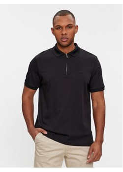 Calvin Klein Polo Smooth Cotton Welt Zip Polo K10K112754 Czarny Regular Fit ze sklepu MODIVO w kategorii T-shirty męskie - zdjęcie 170148939