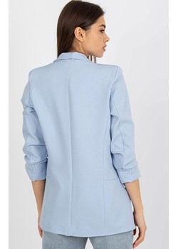Marynarka damska z marszczonymi rękawami jasnoniebieska DHJ-MA-7684.15P, Kolor jasnoniebieski, Rozmiar S, ITALY MODA ze sklepu Primodo w kategorii Marynarki damskie - zdjęcie 170149378