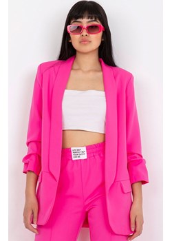Marynarka damska z marszczonymi rękawami różowy neon DHJ-MA-7684.15P, Kolor różowy neon, Rozmiar M, ITALY MODA ze sklepu Primodo w kategorii Marynarki damskie - zdjęcie 170149387