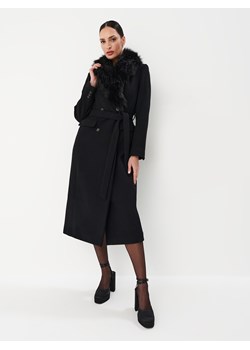 Mohito - Dwurzędowy płaszcz z wełną - czarny ze sklepu Mohito w kategorii Płaszcze damskie - zdjęcie 170151449