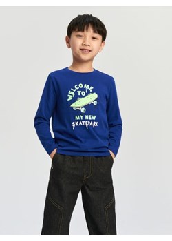 Sinsay - Koszulka z nadrukiem - niebieski ze sklepu Sinsay w kategorii T-shirty chłopięce - zdjęcie 170152826