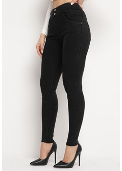 Czarne Spodnie Jegginsy z Gumką w Pasie Aloradia ze sklepu Born2be Odzież w kategorii Spodnie damskie - zdjęcie 170153418