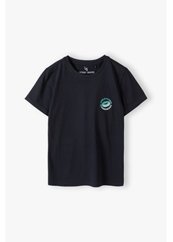 Czarny- tshirt z bawełny dla chłopca z nadrukiem ze sklepu 5.10.15 w kategorii T-shirty chłopięce - zdjęcie 170154455