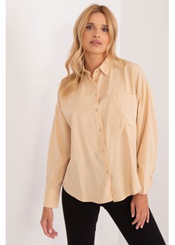 Asymetryczna koszula oversize beżowa ze sklepu 5.10.15 w kategorii Koszule damskie - zdjęcie 170154499