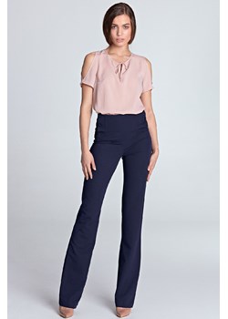 Jasnoróżowa bluzka damska z wycięciami na ramionach ze sklepu 5.10.15 w kategorii Bluzki damskie - zdjęcie 170154556