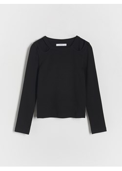 Reserved - Koszulka z wycięciami - czarny ze sklepu Reserved w kategorii Bluzki dziewczęce - zdjęcie 170155518