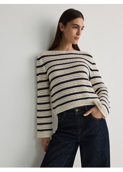 Reserved - Ażurowy sweter w paski - wielobarwny ze sklepu Reserved w kategorii Swetry damskie - zdjęcie 170170557