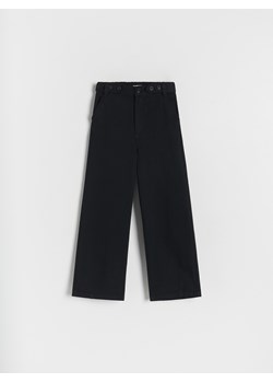 Reserved - Bawełniane spodnie z guzikami - czarny ze sklepu Reserved w kategorii Spodnie dziewczęce - zdjęcie 170170717