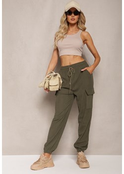 Zielone Bojówki Spodnie High Waist Helliessa ze sklepu Renee odzież w kategorii Spodnie damskie - zdjęcie 170172705
