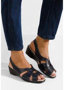Granatowe sandały damskie Laurella ze sklepu Zapatos w kategorii Sandały damskie - zdjęcie 170176537