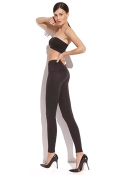 Czarne legginsy z ozdobnym przeszyciem damskie Gatta ze sklepu 5.10.15 w kategorii Spodnie damskie - zdjęcie 170178787