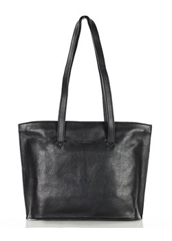Torebka damska shopper uszlachetniona skóra włoska - MARCO MAZZINI czarna ze sklepu Verostilo w kategorii Torby Shopper bag - zdjęcie 170186506